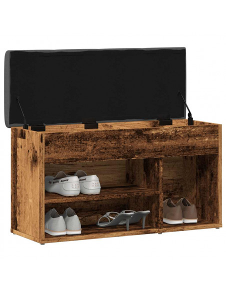 Scarpiera Legno Antico 82x32x45,5 cm in Legno Multistrato