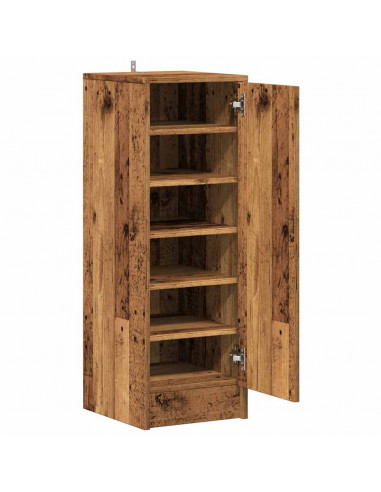 Scarpiera Legno Vecchio 32x35x92 cm in Legno Multistrato