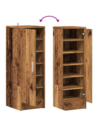 Scarpiera Legno Vecchio 32x35x92 cm in Legno Multistrato