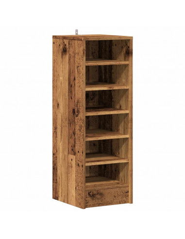 Scarpiera Legno Vecchio 32x35x92 cm in Legno Multistrato