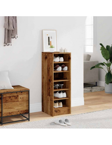 Scarpiera Legno Vecchio 32x35x92 cm in Legno Multistrato