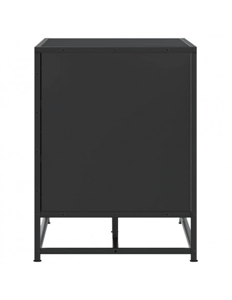 Scarpiera Nera 100x40x53,5 cm in Truciolato e Metallo