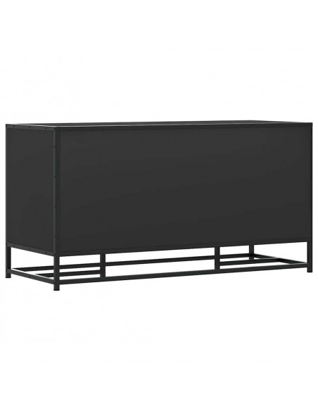 Scarpiera Nera 100x40x53,5 cm in Truciolato e Metallo