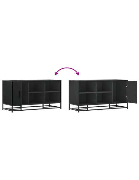Scarpiera Nera 100x40x53,5 cm in Truciolato e Metallo