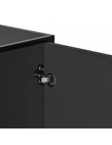 Scarpiera Nera 100x40x53,5 cm in Truciolato e Metallo