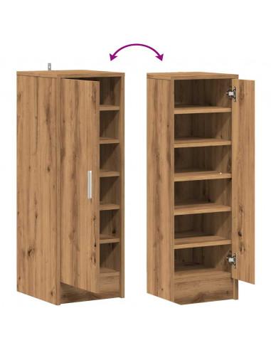 Scarpiera Rovere Artigianale 32x35x92 cm in Legno Multistrato