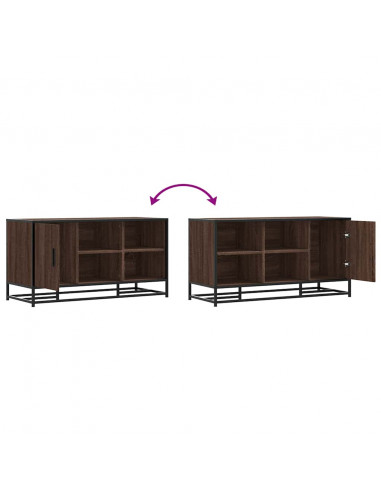 Scarpiera Rovere Marrone 100x40x53,5 cm in Truciolato e Metallo