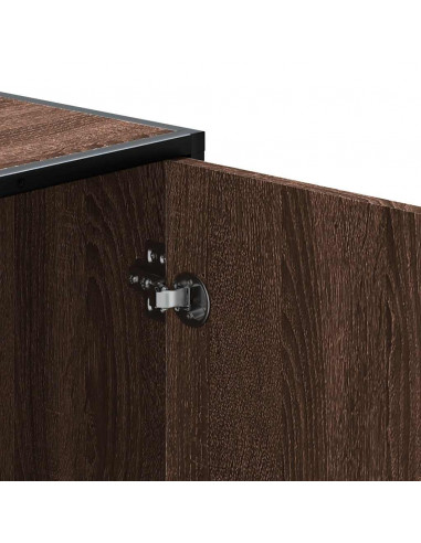 Scarpiera Rovere Marrone 100x40x53,5 cm in Truciolato e Metallo