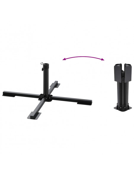 Set Base per Ombrellone da Giardino 5 pz in Granito e Acciaio