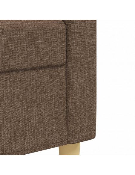 Set di Divani 3 pz con Cuscini Marrone in Tessuto