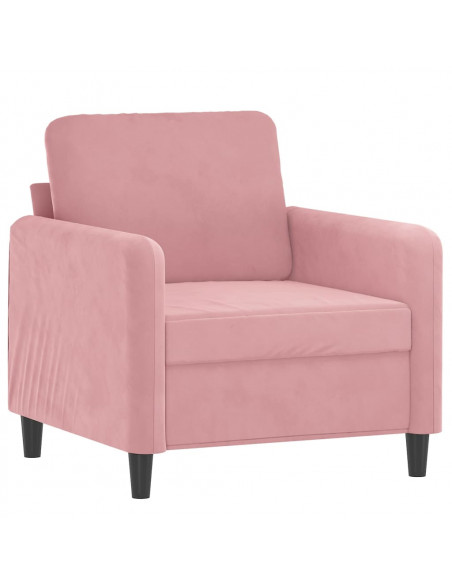 Set di Divani 3 pz Rosa in Velluto