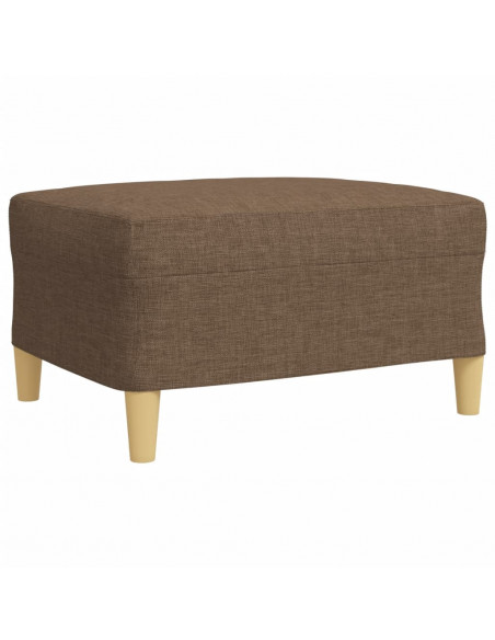 Set di Divani 4 pz con Poggiapiedi Marrone in Tessuto