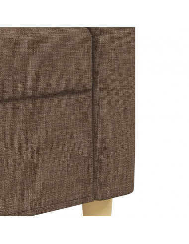 Set di Divani 4 pz con Poggiapiedi Marrone in Tessuto