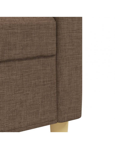 Set di Divani 4 pz con Poggiapiedi Marrone in Tessuto