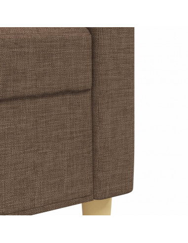 Set Divani 4 pz con Poggiapiedi e Cuscini Marrone Tessuto