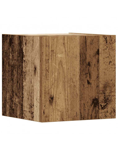 Set Mobile TV 8 pz Montato a Parete Legno Antico in Truciolato