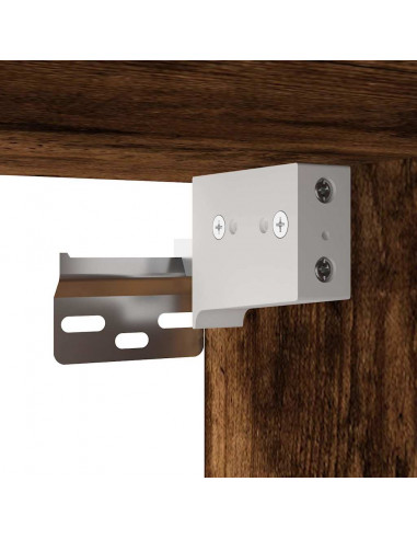 Set Mobili da Bagno 2 pz Rovere Fumo in Legno Multistrato