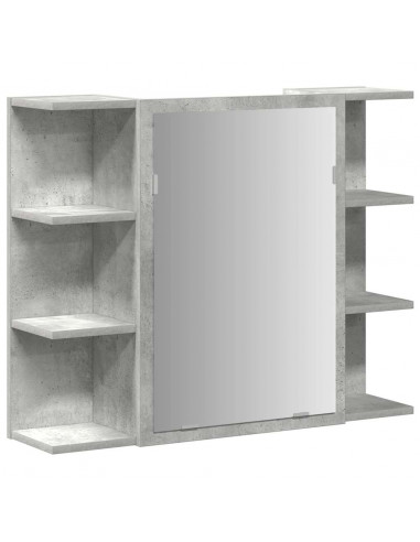 Set Mobili da Bagno 3 pz Grigio Cemento in Legno Multistrato