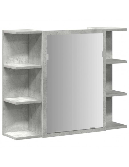 Set Mobili da Bagno 3 pz Grigio Cemento in Legno Multistrato