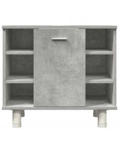 Set Mobili da Bagno 3 pz Grigio Cemento in Legno Multistrato