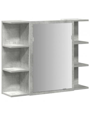 Set Mobili da Bagno 3 pz Grigio Cemento in Legno Multistrato