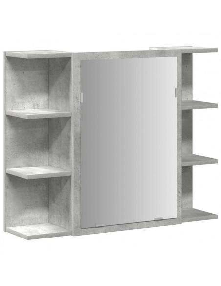 Set Mobili da Bagno 3 pz Grigio Cemento in Legno Multistrato