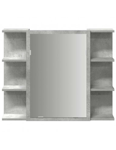 Set Mobili da Bagno 3 pz Grigio Cemento in Legno Multistrato