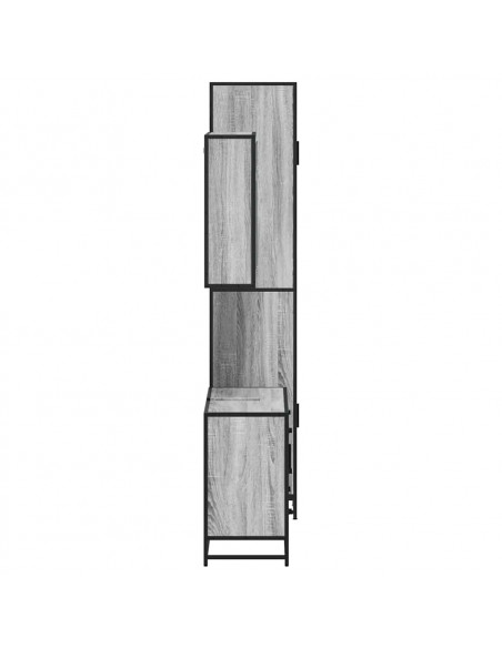 Set Mobili da Bagno 3 pz Grigio Sonoma in Legno Multistrato