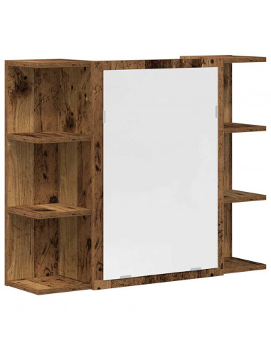 Set Mobili da Bagno 3 pz Legno Antico in Legno Multistrato