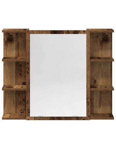 Set Mobili da Bagno 3 pz Legno Antico in Legno Multistrato