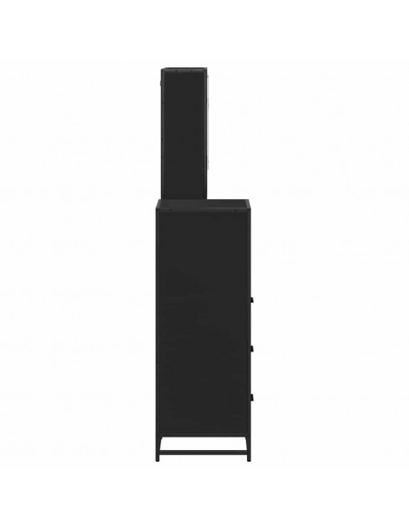 Set Mobili da Bagno 3 pz Nero in Legno Multistrato