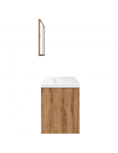 Set Mobili da Bagno 3 pz Rovere Artigianale Legno Multistrato