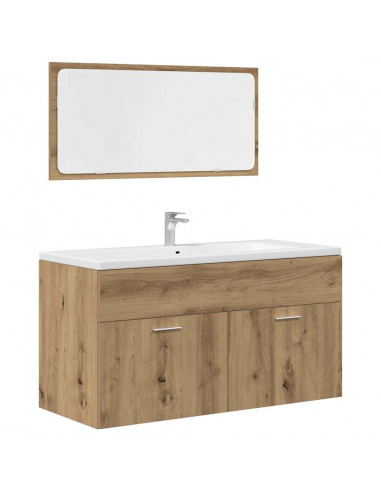 Set Mobili da Bagno 3 pz Rovere Artigianale Legno Multistrato
