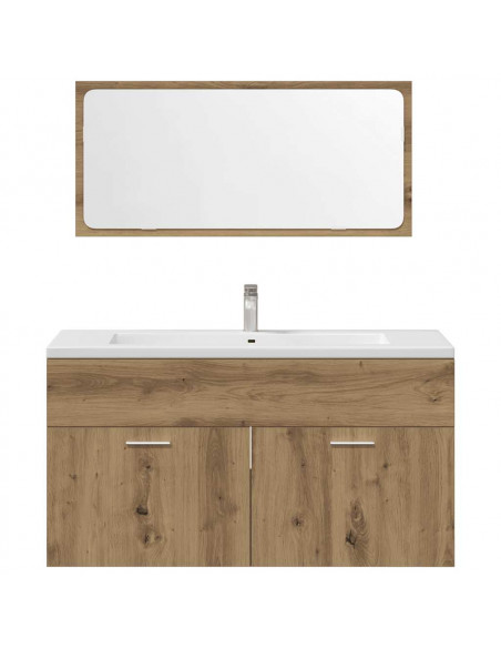 Set Mobili da Bagno 3 pz Rovere Artigianale Legno Multistrato