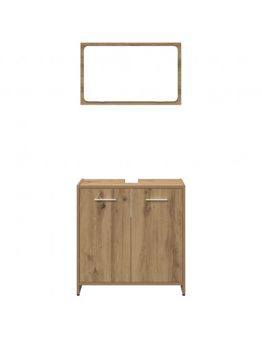 Set Mobili da Bagno 3 pz Rovere Artigianale Legno Multistrato