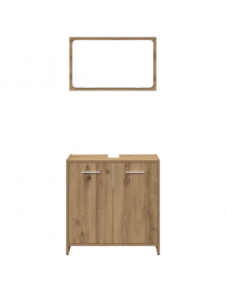 Set Mobili da Bagno 3 pz Rovere Artigianale Legno Multistrato