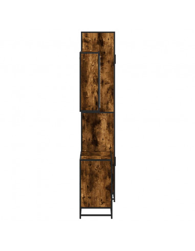 Set Mobili da Bagno 3 pz Rovere Fumo in Legno Multistrato
