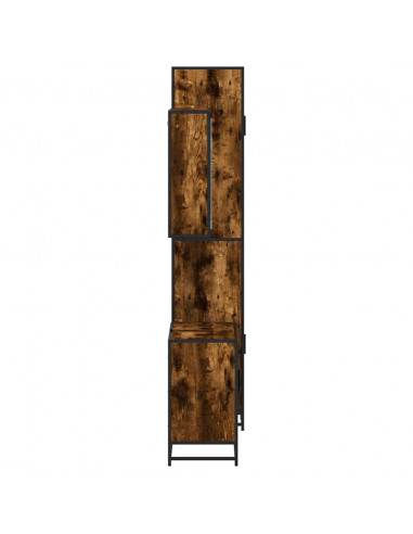 Set Mobili da Bagno 3 pz Rovere Fumo in Legno Multistrato