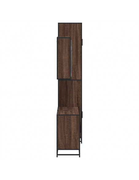 Set Mobili da Bagno 3 pz Rovere Marrone in Legno Multistrato