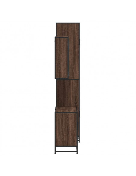 Set Mobili da Bagno 3 pz Rovere Marrone in Legno Multistrato