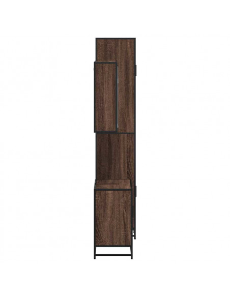 Set Mobili da Bagno 3 pz Rovere Marrone in Legno Multistrato