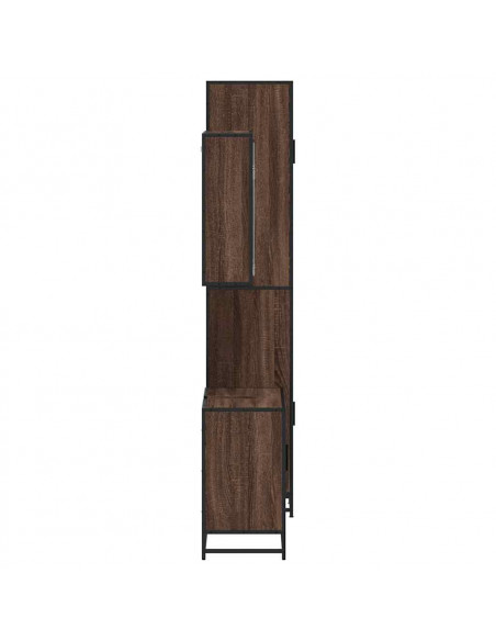 Set Mobili da Bagno 3 pz Rovere Marrone in Legno Multistrato