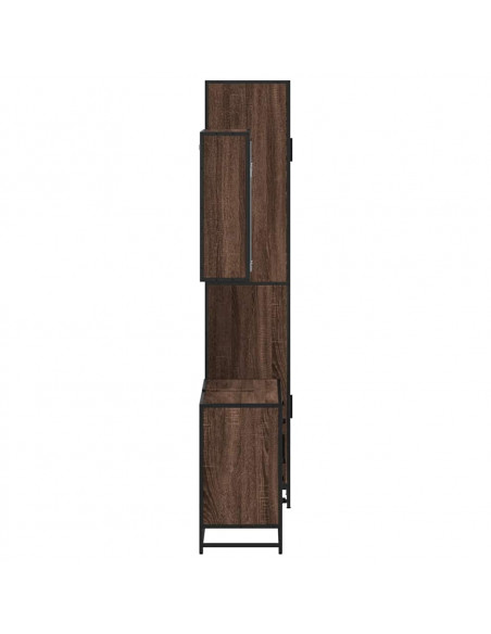 Set Mobili da Bagno 3 pz Rovere Marrone in Legno Multistrato