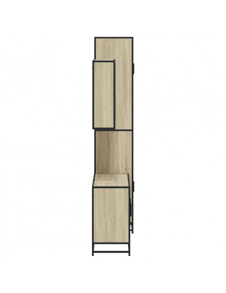 Set Mobili da Bagno 3 pz Rovere Sonoma in Legno Multistrato