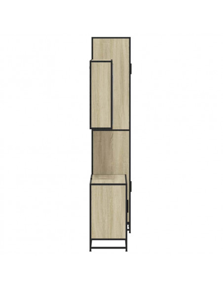 Set Mobili da Bagno 3 pz Rovere Sonoma in Legno Multistrato