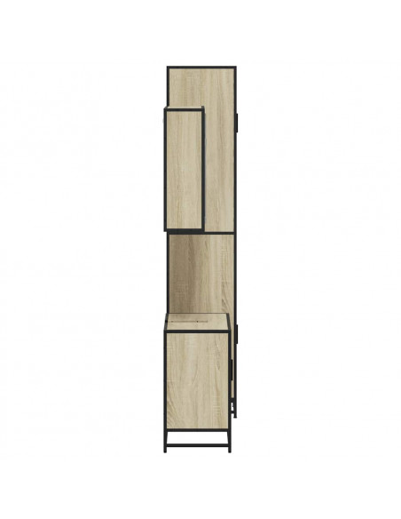 Set Mobili da Bagno 3 pz Rovere Sonoma in Legno Multistrato