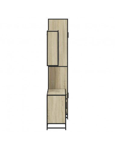 Set Mobili da Bagno 3 pz Rovere Sonoma in Legno Multistrato
