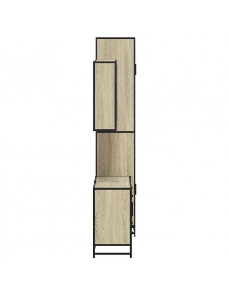 Set Mobili da Bagno 3 pz Rovere Sonoma in Legno Multistrato