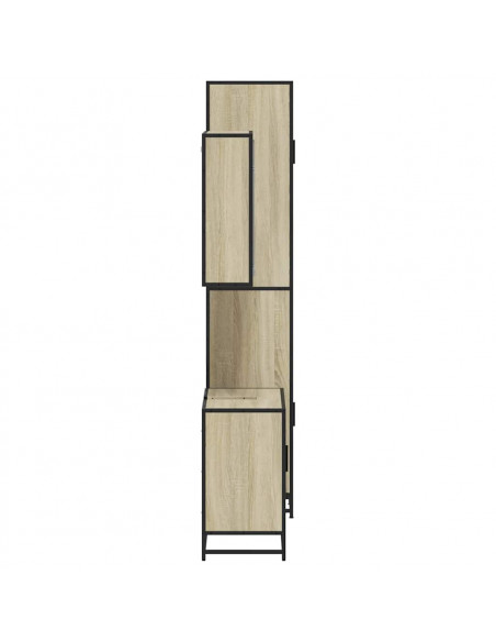 Set Mobili da Bagno 3 pz Rovere Sonoma in Legno Multistrato