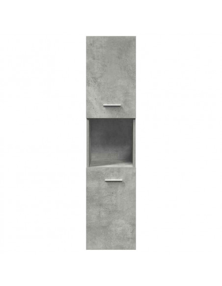 Set Mobili da Bagno 4 pz Grigio Cemento in Legno Multistrato